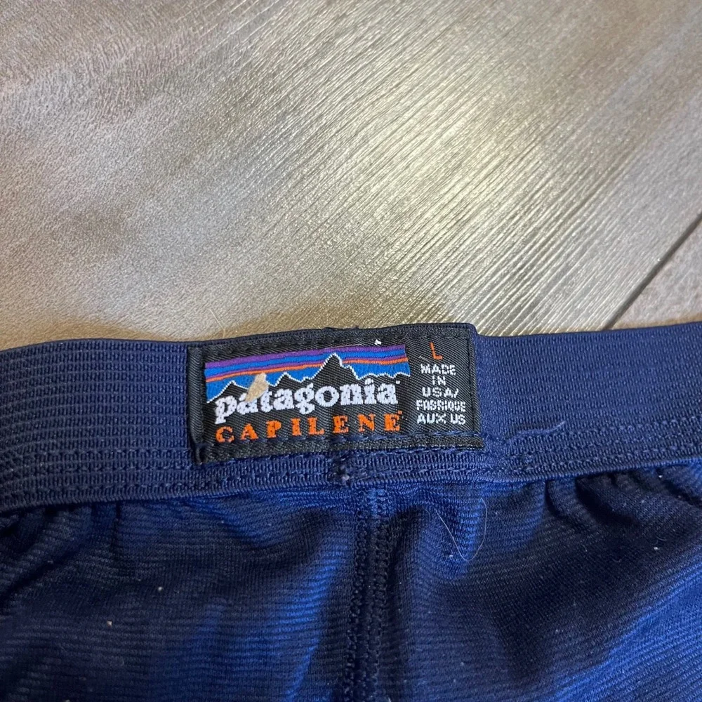 Patagonia Capilene Mens Large Navy Blue Base‎ Layer Pants Made in USA Bin J-202